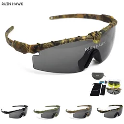 4 soczewki gogle wojskowe na zewnątrz ochrona UV do uprawiania sportu, na polowania okulary przeciwsłoneczne Airsoft okulary polaryzacyjne wojskowe okulary taktyczne turystyczne