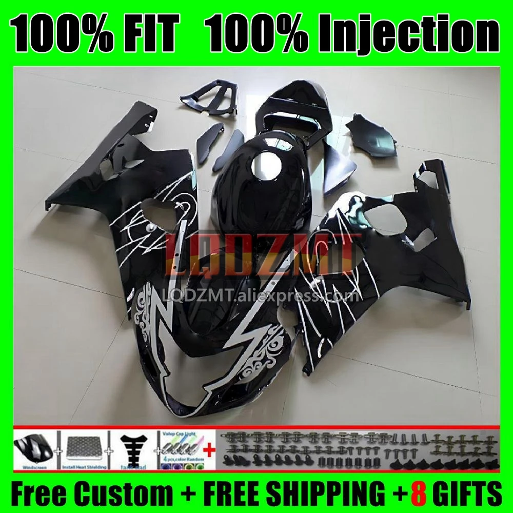 Injection Body For SUZUKI GSXR600 GSXR750 K4 3No.31 GSXR 600 750 600CC CC White black GSXR-600 04 05 GSX-R750 2004 2005 Fairing