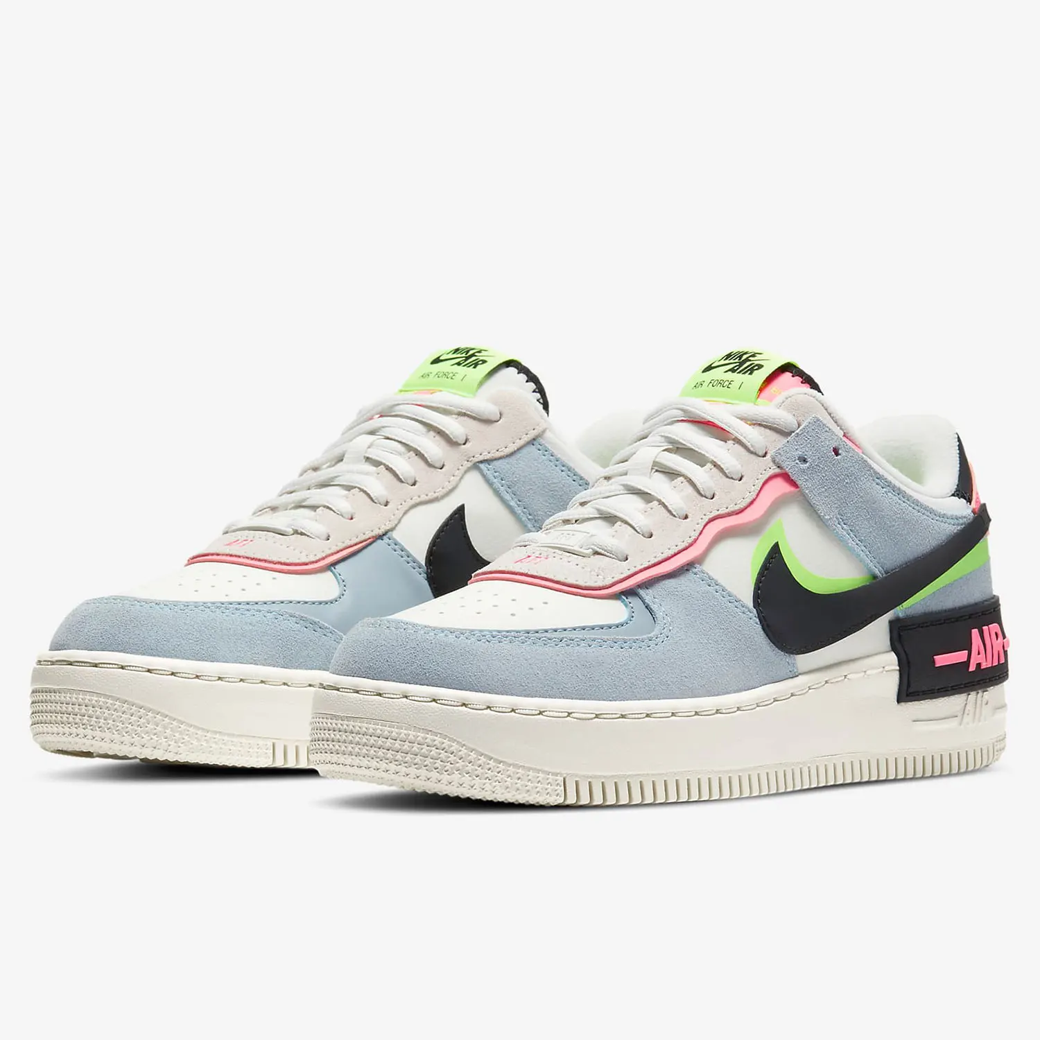 Nike Originals Air Force 1 Shadow AF1 para hombre, zapatos informales color rosa, azul, macarrón, CU8591-101