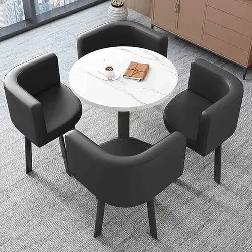 Table and Chair Set, Office Business Hotel Lobby Dining Table Set, Business Conference Room Coffee Table, for Home