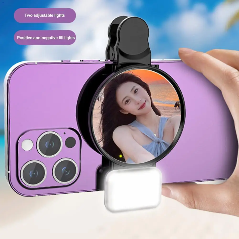 Smartphone Rear Selfie Mirror Clip Universal HD Reflective Phone Selfie Booster Live Streaming Photo Video Selfie Vlog Accessory