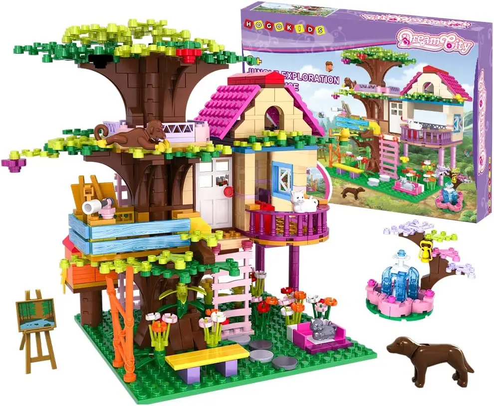 HOGOKIDS Tree House Building Toy Creative Construction Set 613PCS Forest House Building Blocks Toy Gifts for 6 7 8 9 10+ Kids