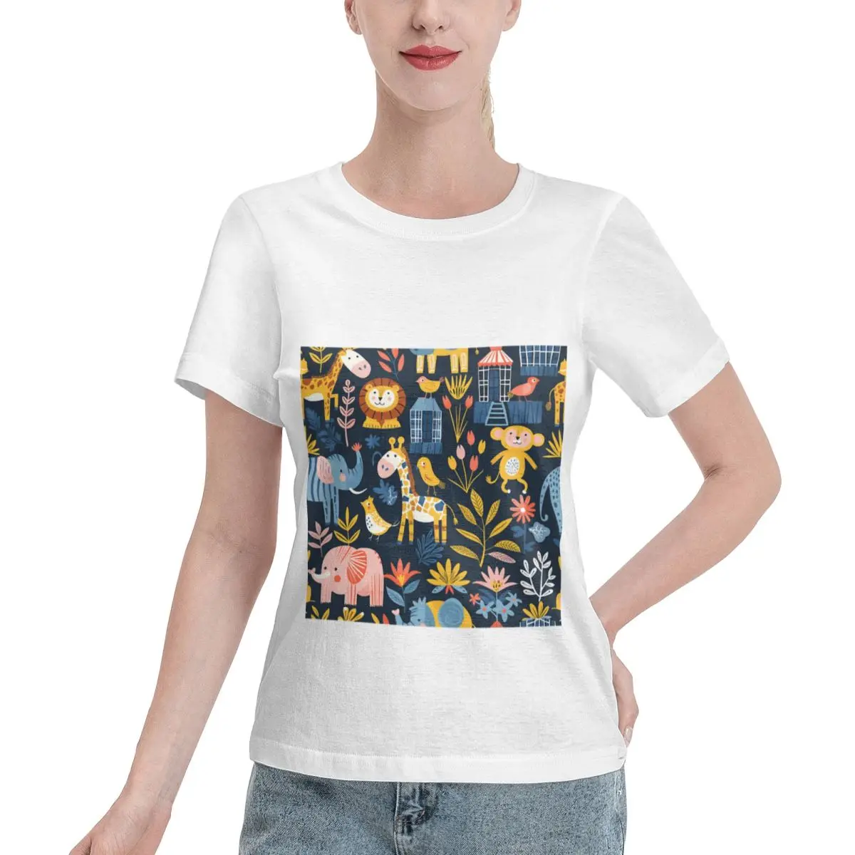 Camiseta Azul para Mujer Skin Safe Zoo Kids, Camiseta Económica para Actividades al Aire Libre