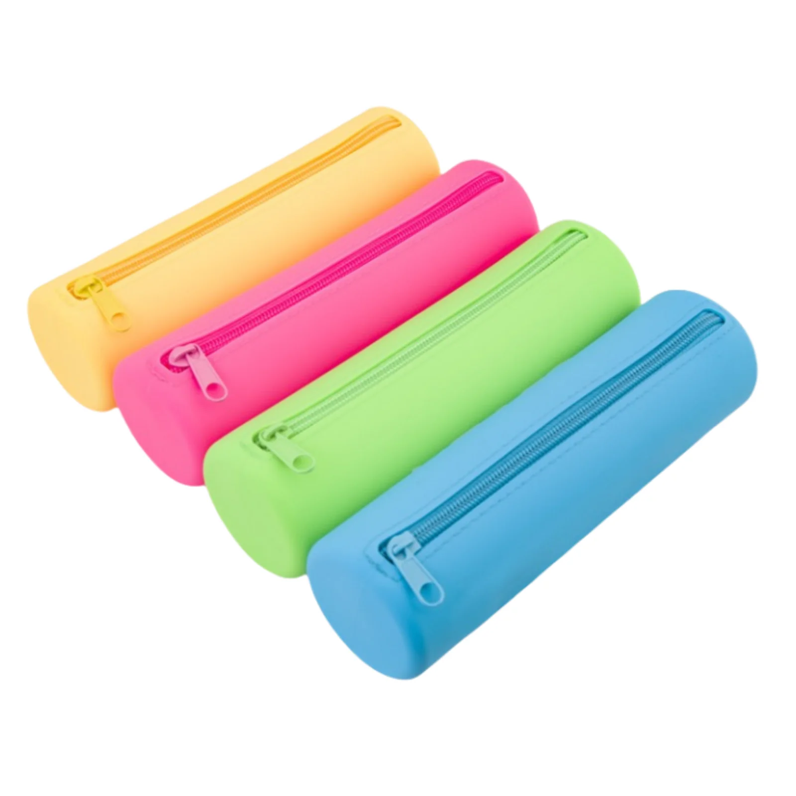 

Neon Color Silicone Toiletry Pouches Makeup Brush Holder Silicone Stationary Holder - 80s 90s Waterproof Cosmetic Zipper Pouch