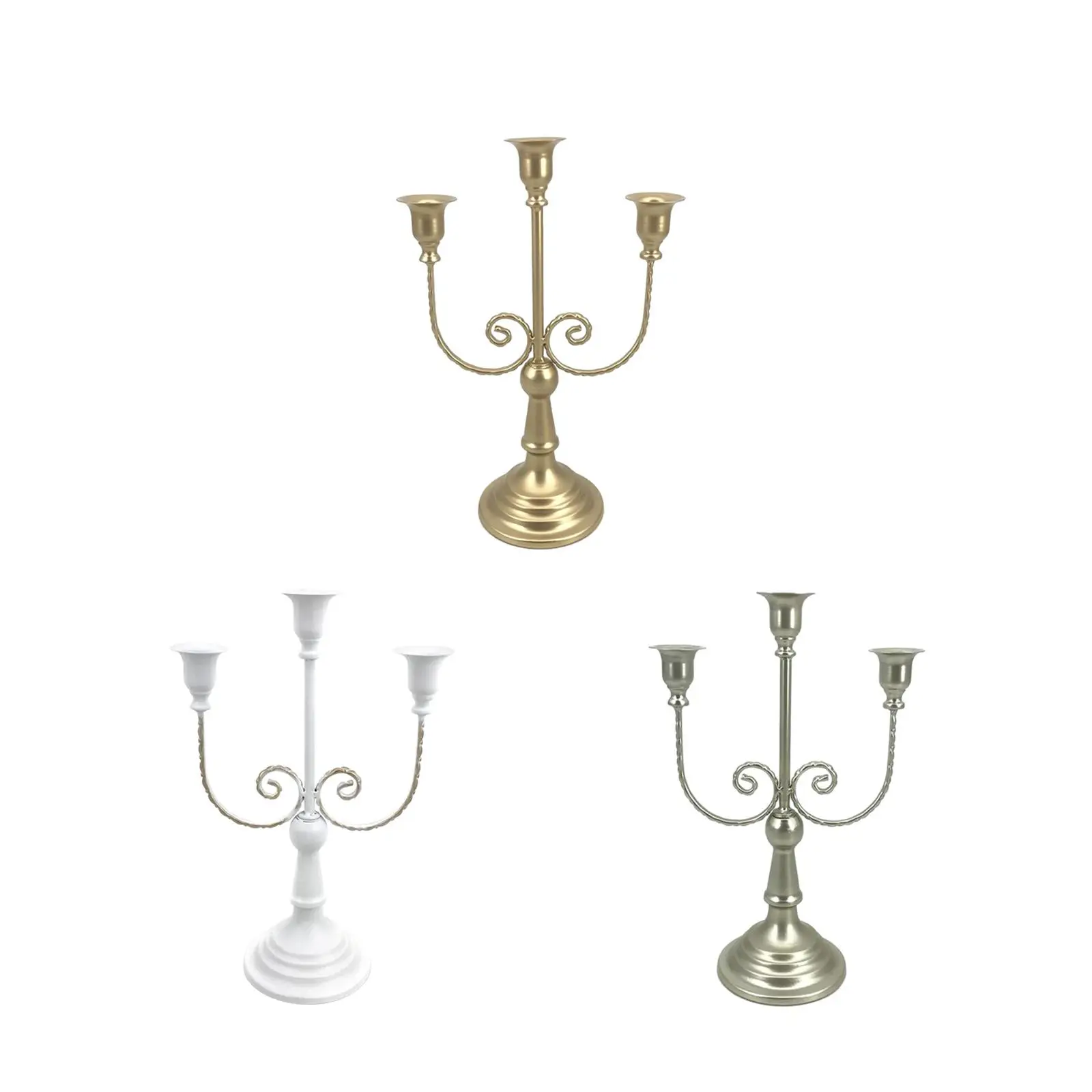 3 Arms Candle Holder Candelabra Metal Fashion Candleholder Centerpiece for Living Room Bar Bedroom Dining Table Home Decoration