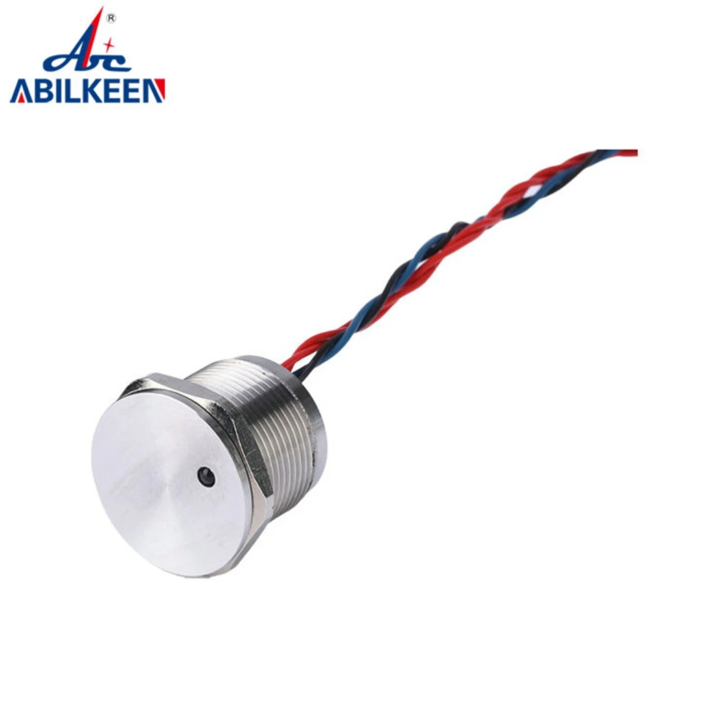 ABILKEEN 19MM Dot Ligh Stainless Steel Piezo Electric Switch 1NO Momentary/Latching Touch Pressure-Sensitive Switch 2A 3-24V