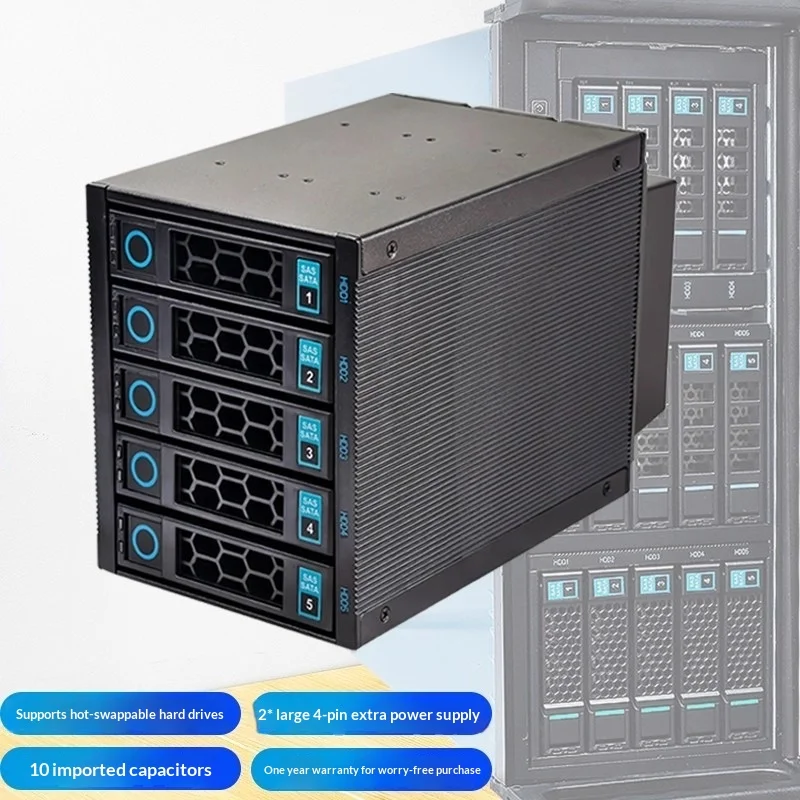 5-Bay Hot-Swap Hard Drive Cage - 3x 5.25