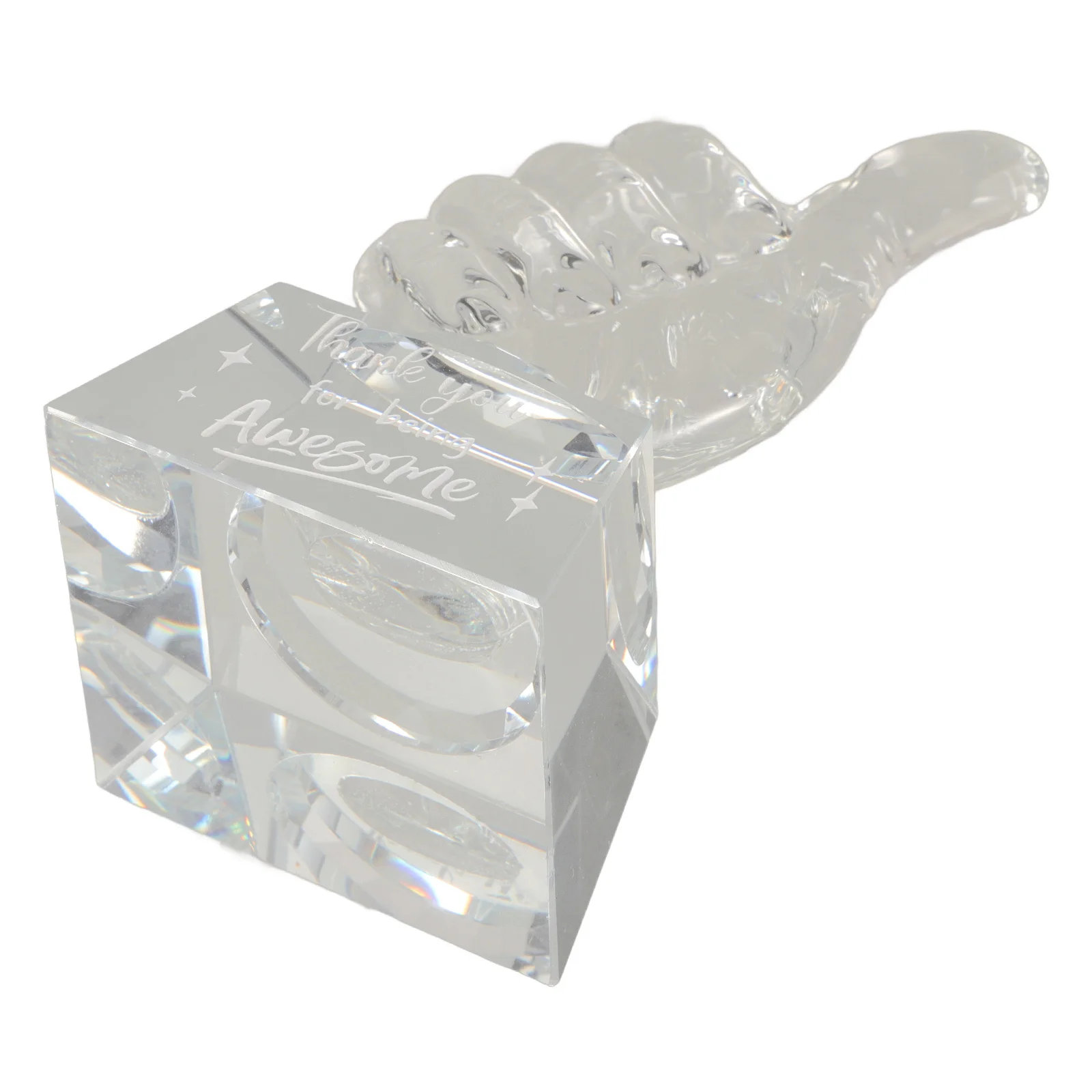 

Хрустальный трофей для большого пальца, прозрачная награда, скульптура, декоративный праздничный подарок, домашний декор, трофей с жестом пальца, хрустальные трофеи