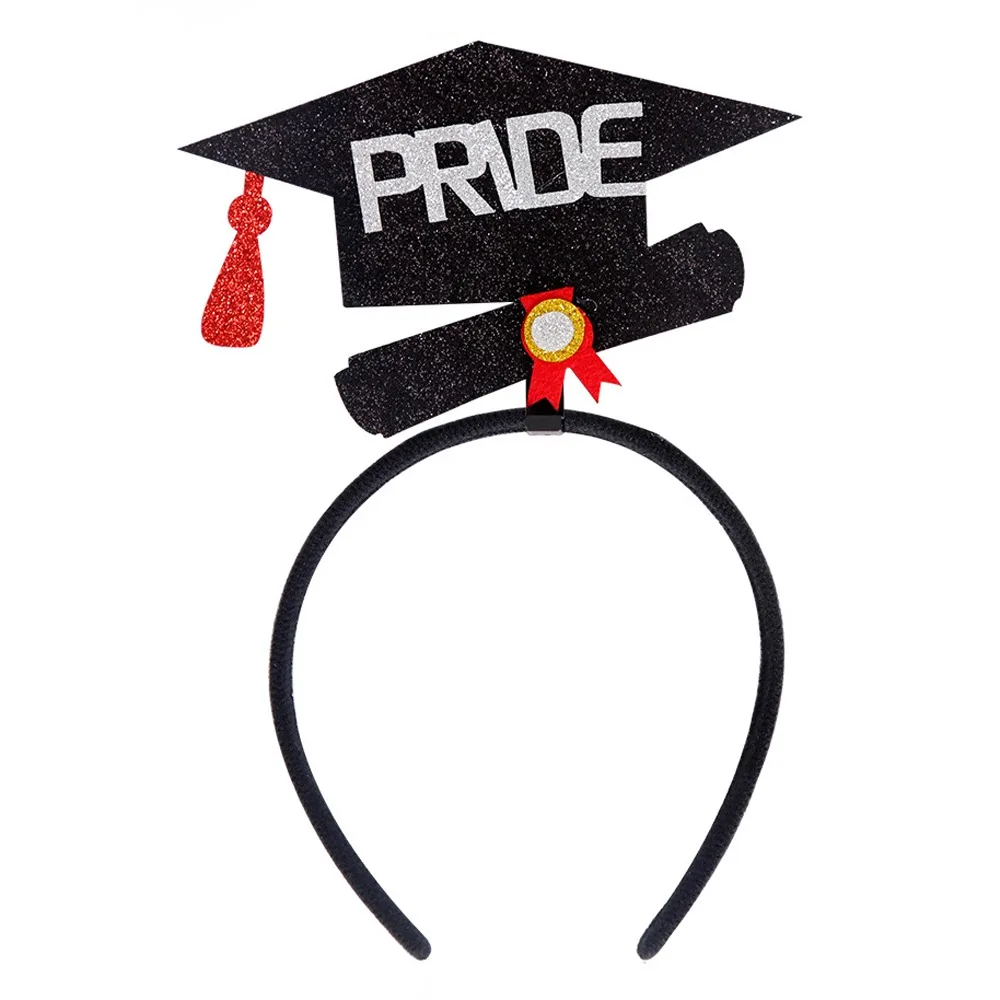 

Celebrate Graduation Cap Headband Non-slip Colorful Grad Cap Headband Shiny Personality Doctoral Hat Headdress Elementary School