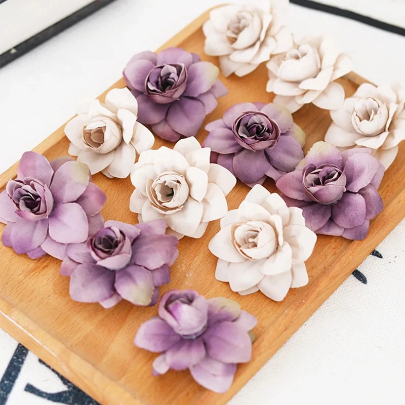 20 adet Ipek Küçük Renkli Gül Kafa Noel Dekorasyon Düğün Ev Oturma Odası yapay çiçekler Bahçe Partisi Düzenlemesi