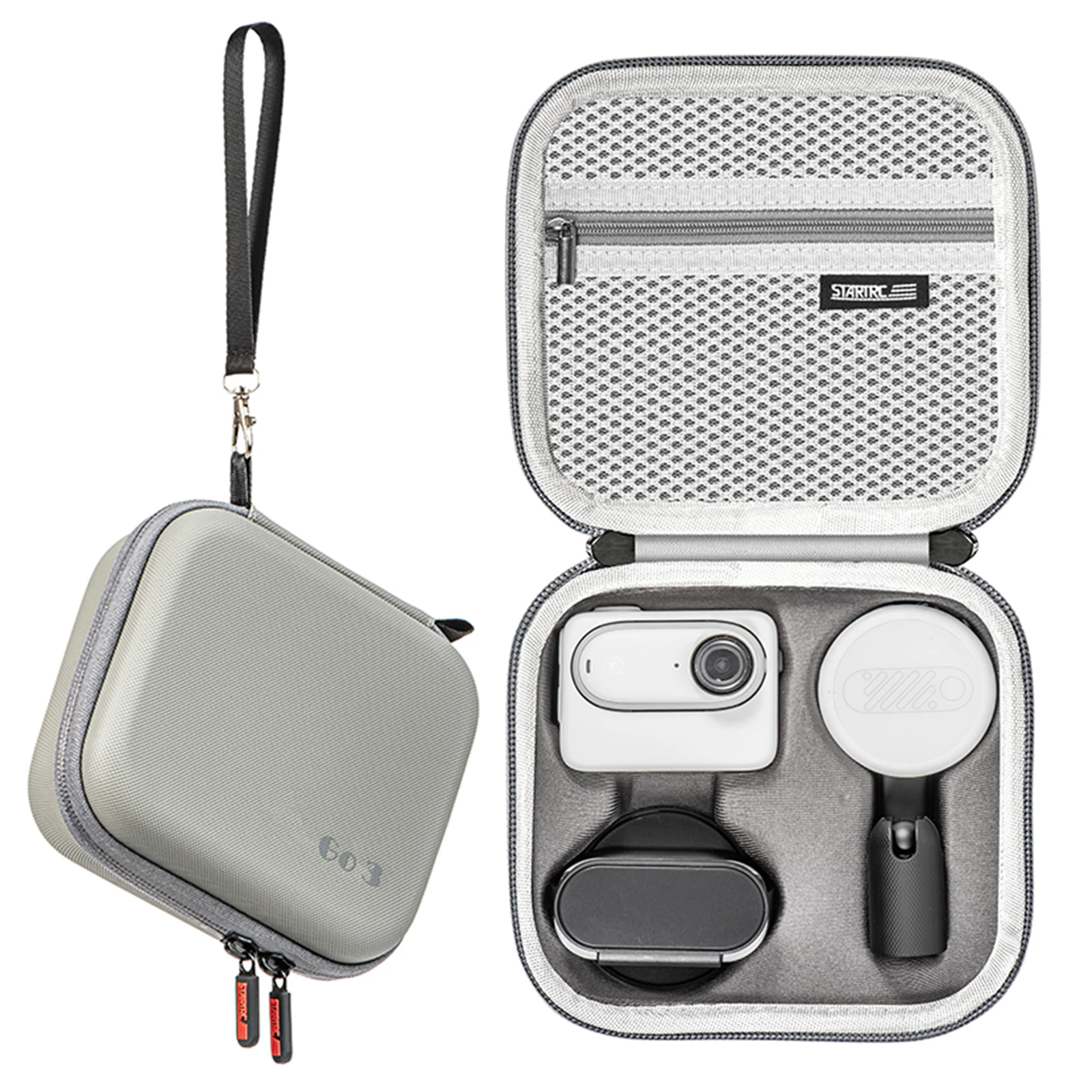 

Мини-портативная сумка из искусственной кожи с твердым корпусом, защитный дорожный чехол с ремешком на запястье, совместимый с экшн-камерой Insta360 GO 3S/3