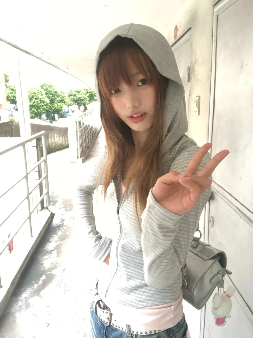 Tonngirls Y2k اليابانية هوديس المرأة طويلة الأكمام مخطط البلوز الشارع الشهير الأمريكية مخطط هوديس مع سحاب E-الفتيات #6