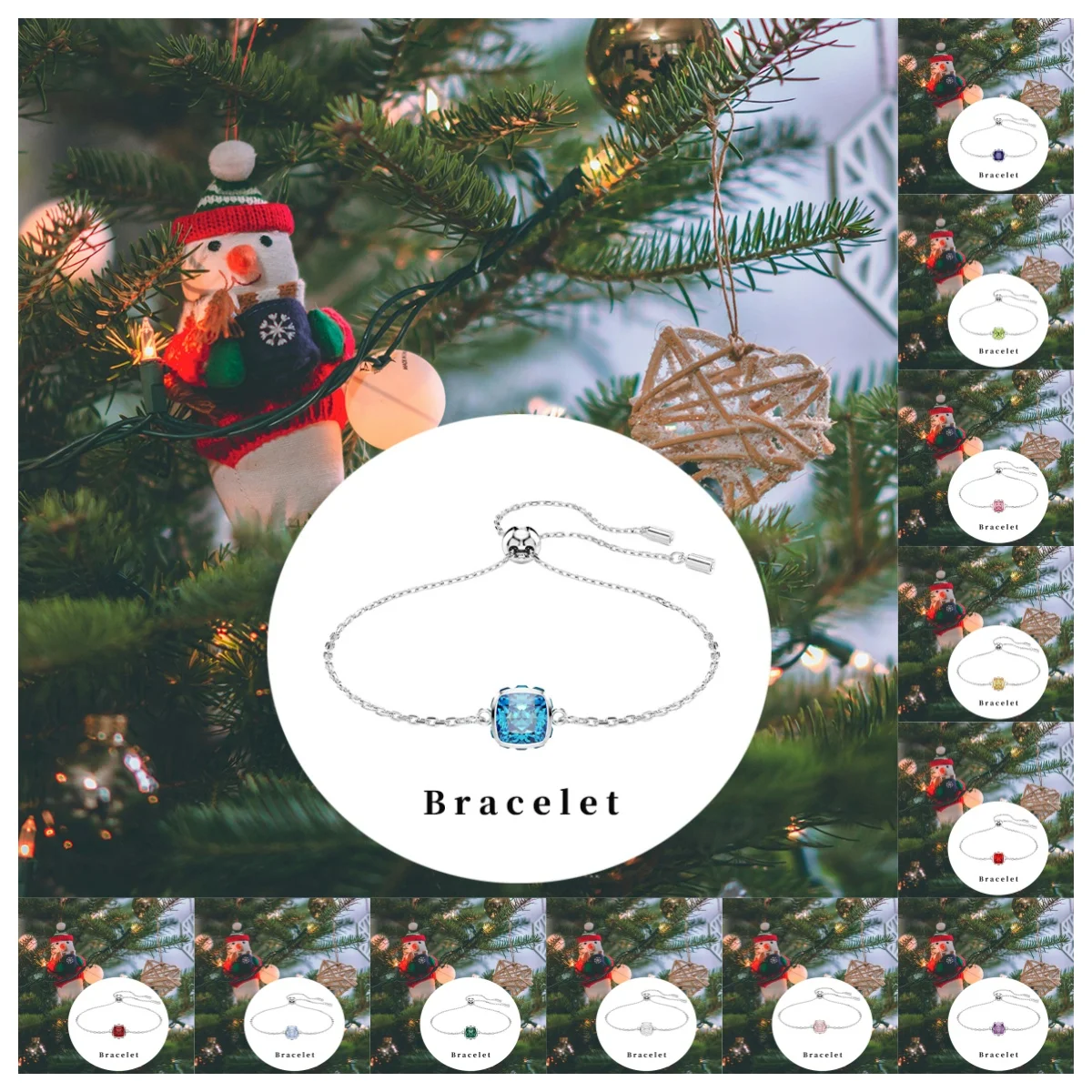 

2025 New Christmas Ornaments Christmas Pendant Pendant SW New Multicolor Square Bracelet Style