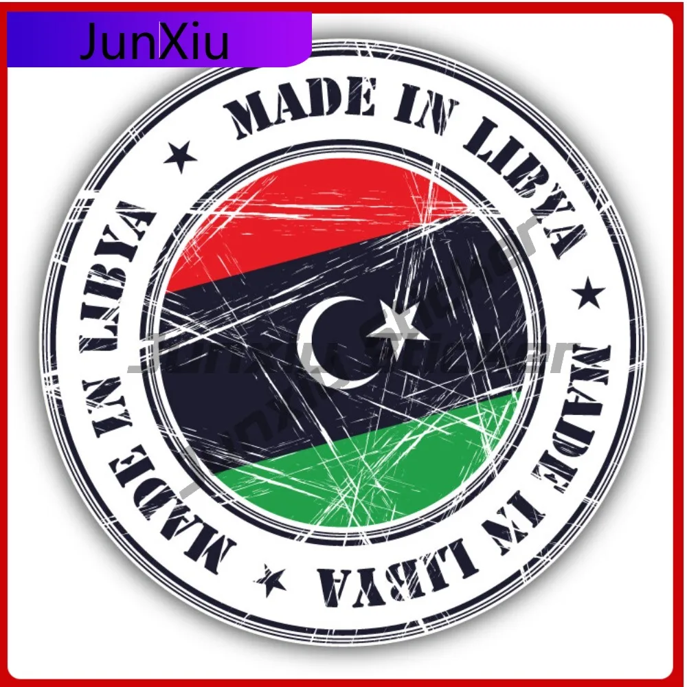 

Made In Libya Grunge Flag Stamp Car Decal Bumper Stickers Cool Style Car Use For Rear Window Decorativ Car Accessories Scratc