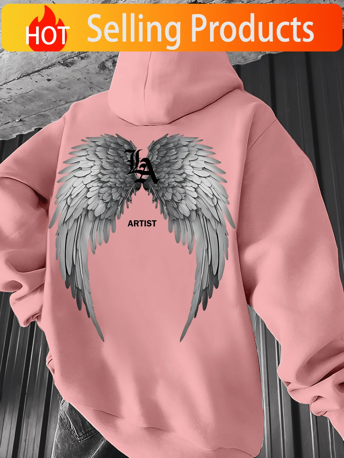 Men'S Casual Print Hoodie in a Regular Fit, Featuring a Hooded Neckline, Solid Color with Graphic Prints, And Long Sleeves.
