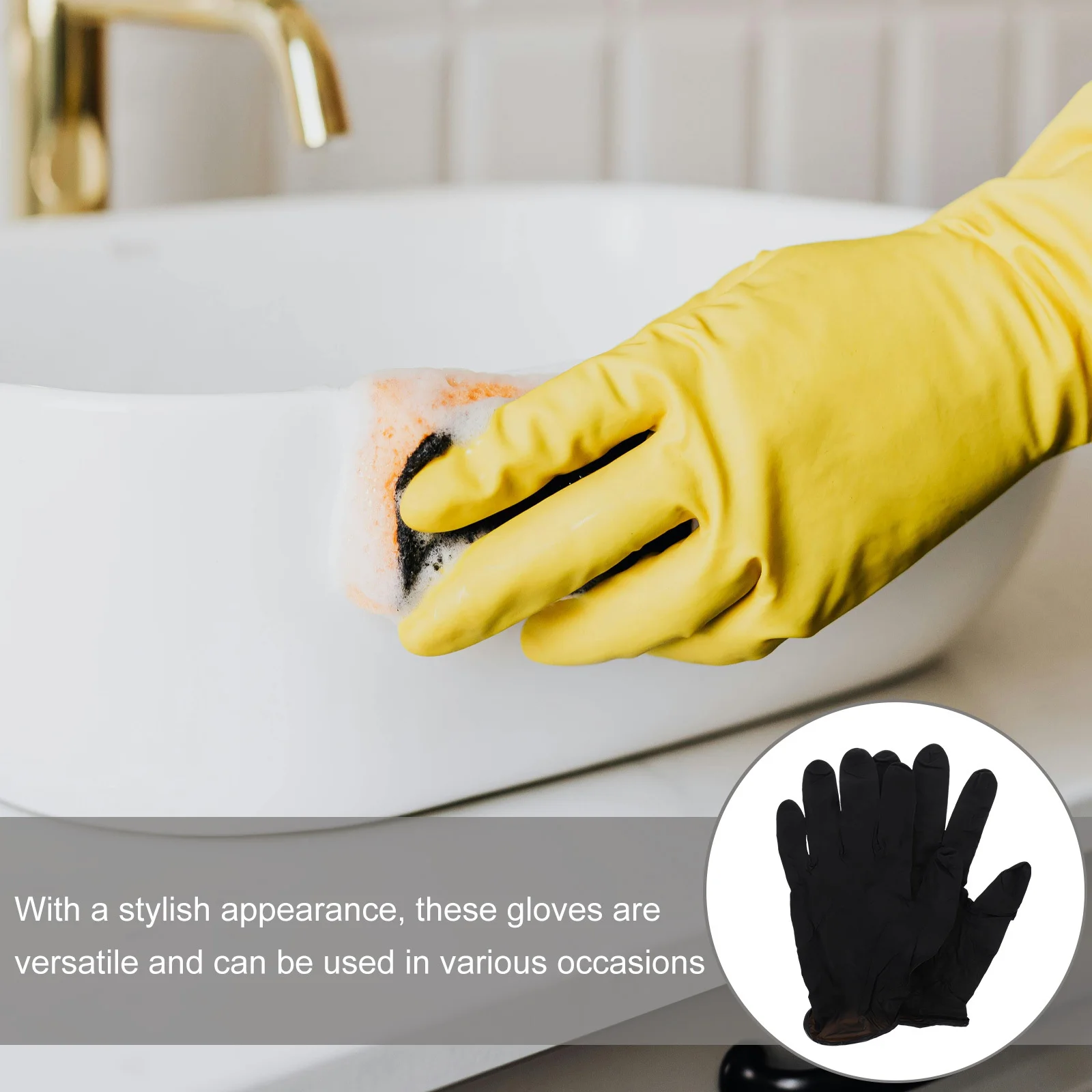

100Pcs Kitchen Cleaning Gloves Disposable Nitrile Gloves for Dishwashing Cooking and Household Chores Enhanced Chemical