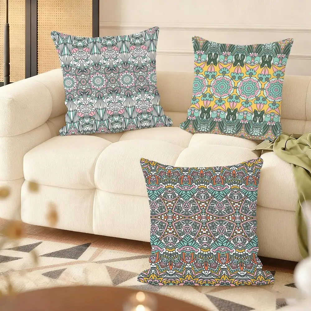 Ethnic retro totem Bohemian Cushion Cover Soft Plush Sofa Cushion Cover｜Double-Sided Decorative Pillow Case｜Warm Home Gift