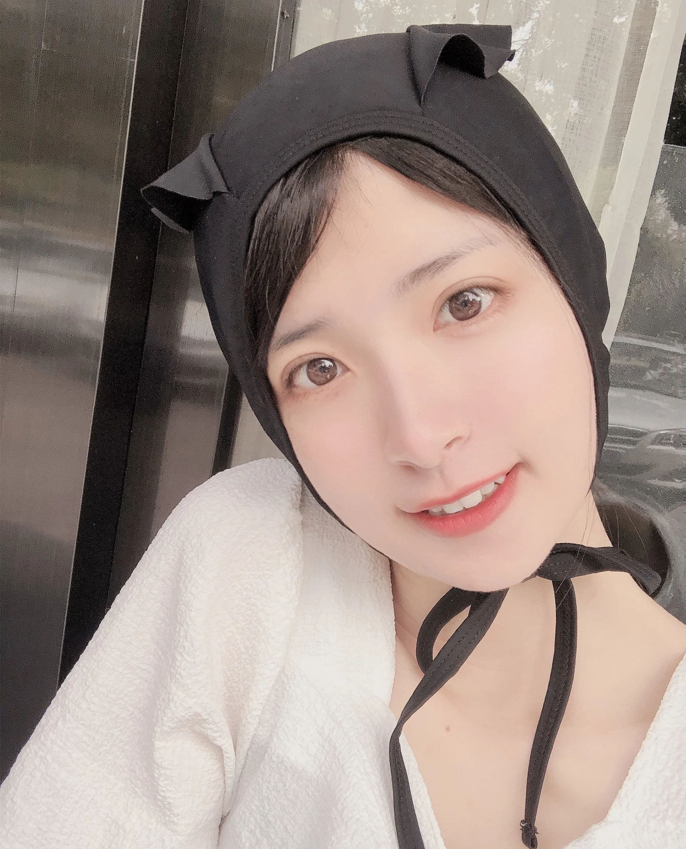 Japanese Style Braided Girl Pure Black White Knot Swimming Cap Cute Long Hair Large Size Swimming Cap Comfortable Not Tight Head