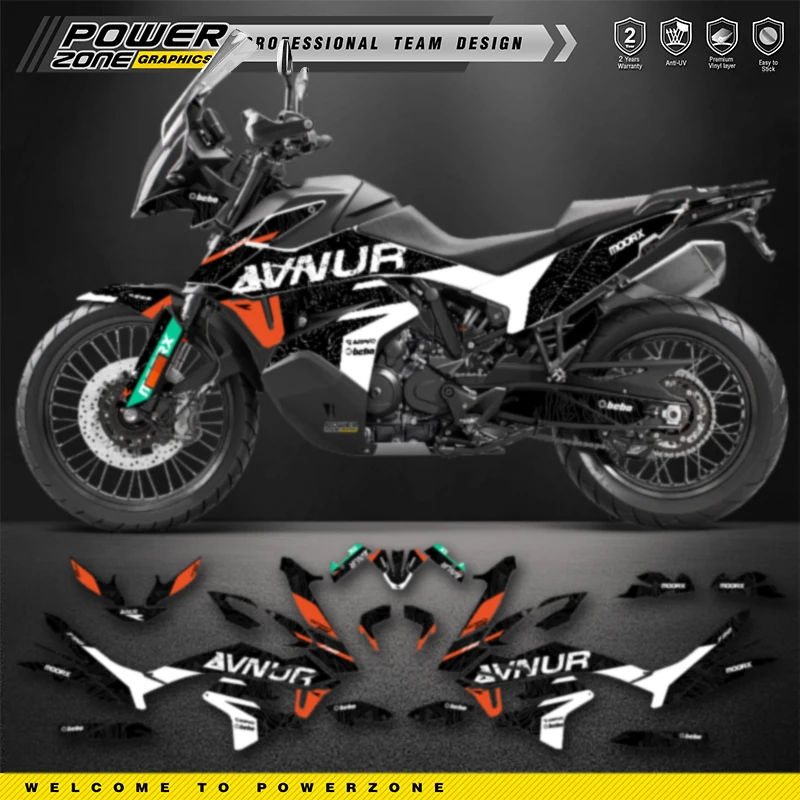 PowerZone Custom Team Graphics Backgrounds Decals for Stickers Kit For KTM 2019 2020 2021 2022 ADV790 Motorcycle Stickers 001