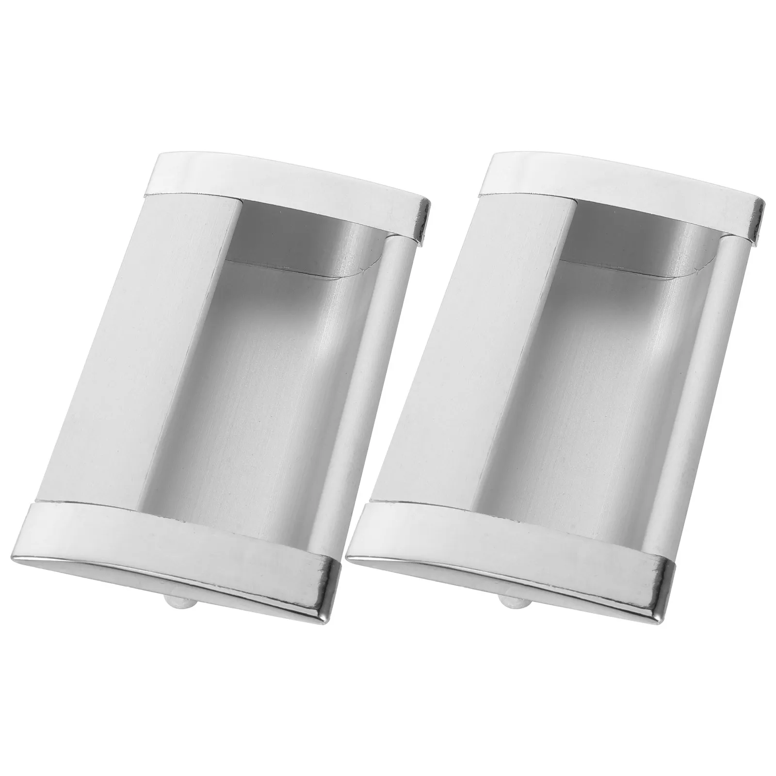 2Pcs Invisible Cabinet Pulls Modern Recessed Handle Aluminum Alloy Flush Hidden Drawer Hardware Sliding Wardrobe Door Bedroom