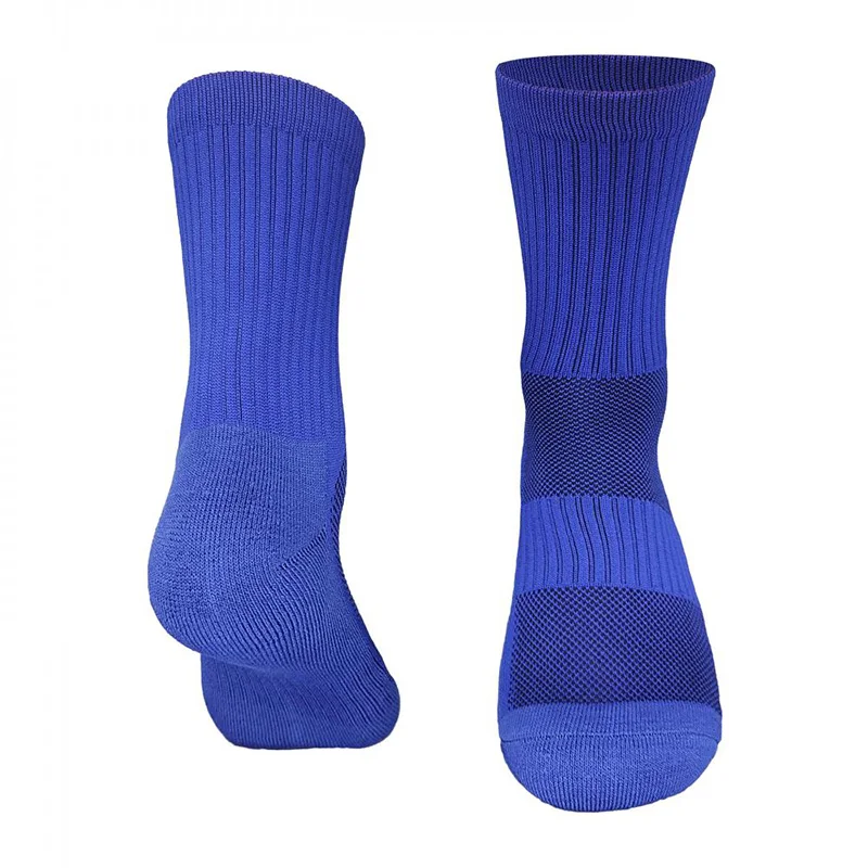 

Adult Plain Sports Socks Football Cotton Polyester Blend Solid Color Calf Height Socks Soccer Handball Futsal Training Socks