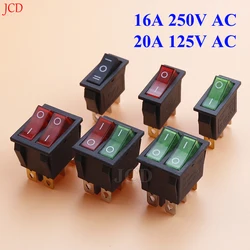 1 Piece KCD4 KCD3 6PIN 3PIN 16A 250V 20A 125V Double Light Switch Rocker Switch Waterproof ON-OFF Boat Power Switch