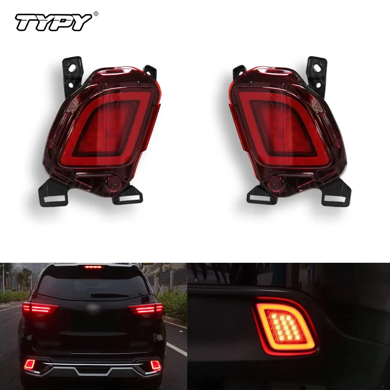 

TYPY For Toyota Highlander 2015-2019 Rear Bumper Reflector Lights Led Fog Lamp Brake Light Turn Signal Car Accessories 12V