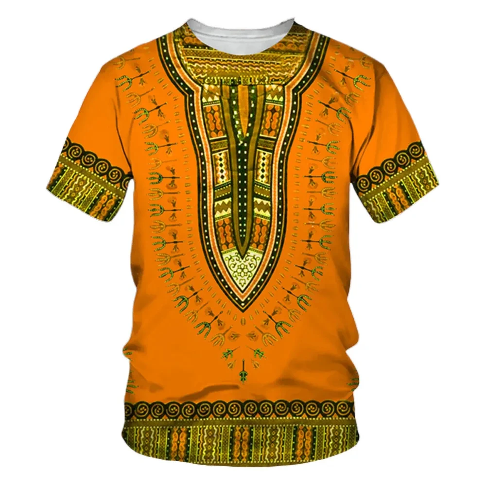 New Summer African Ethnic Style Pattern 3D Print T-Shirts Men Women Tshirt Short Sleeve Oversized Harajuku Tee Top Kid