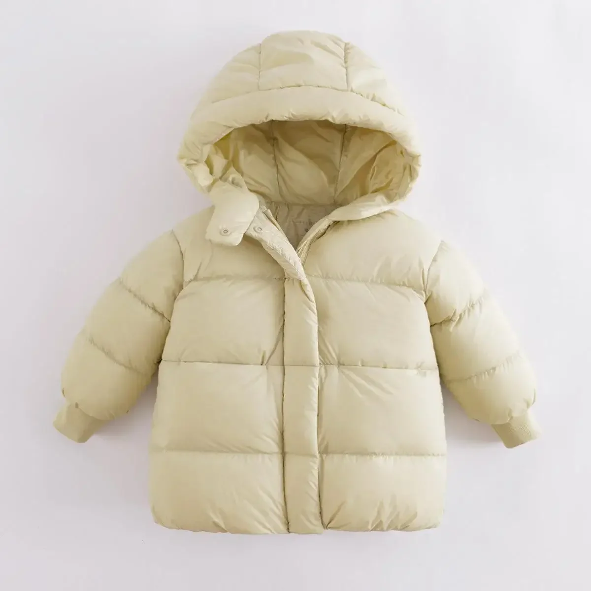 (Three Proof Fabric and Graphene Thermal Storage) MARC&JANIE Girls Winter Thick Ultra Light Hooded Long Down Jacket 221867