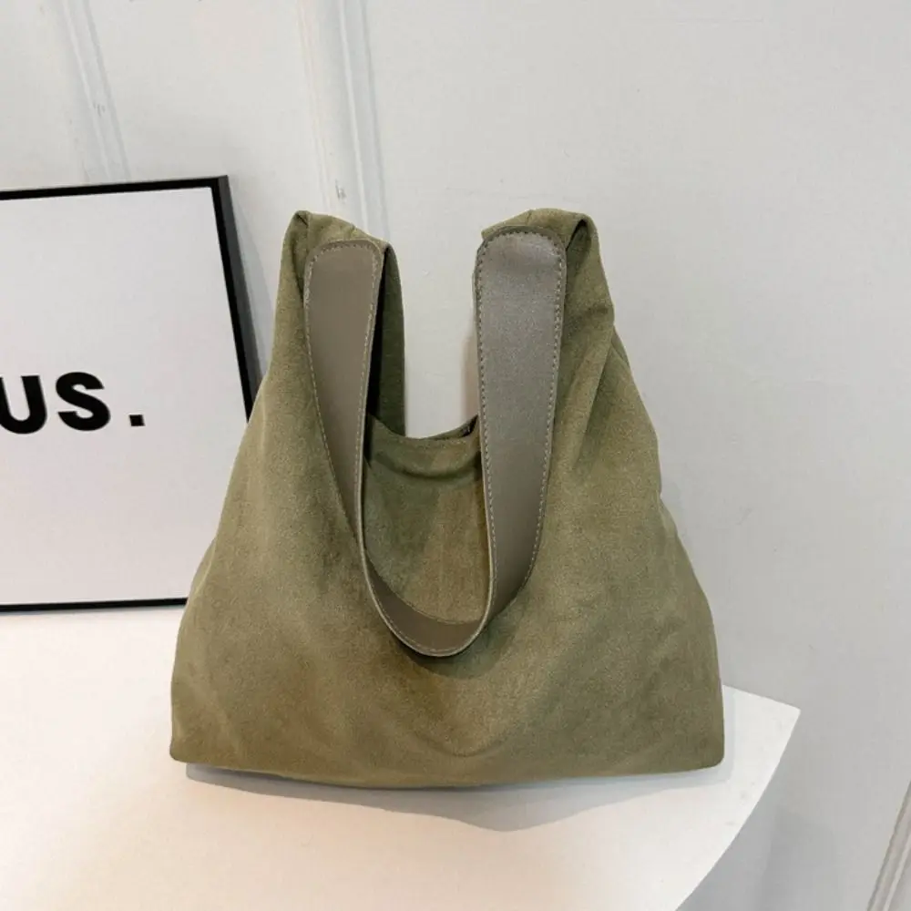 Vintage Vintage Suede Bag Large Capacity Simple Underarm Bag Aesthetic Handbag Single Shoulder Bag Commute