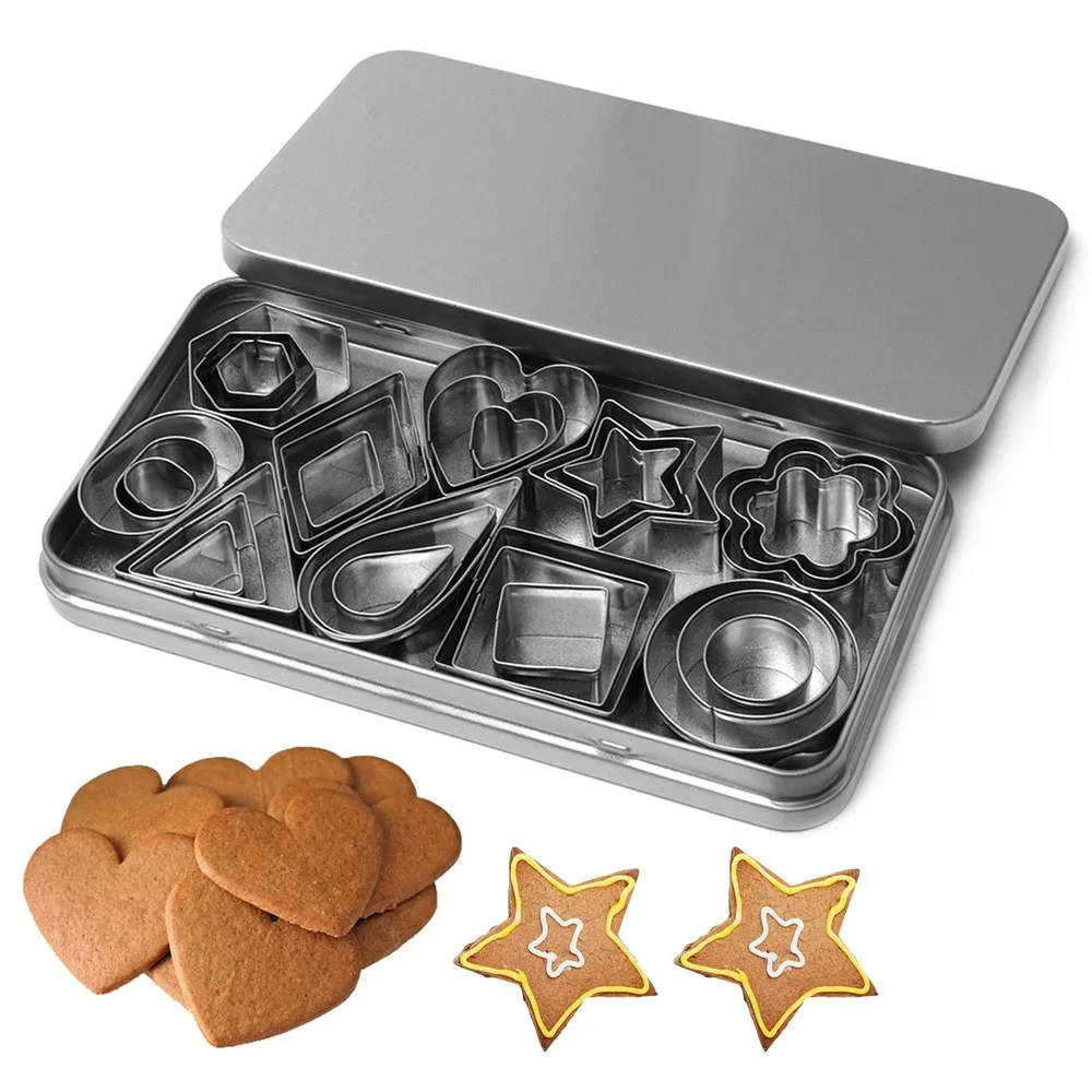 

1/30Pcs Box Stainless Steel Mold for Baking Heart Star Flower Shape Cake Chocolate Pastry Molds Bakeware Kitchen Cookie Cutters