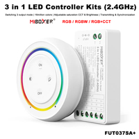 Miboxer FUT037SA+ DC12-24V 2.4GHz 3in1 Rainbow Brightness adjustable Remote Control Remote For RGB/RGBW/RGBCCT LED Strip light