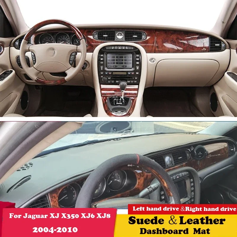 

Для Jaguar XJ X350 XJ6 XJ8 2004 2005-2010 кожаный коврик для приборной панели, коврик для приборной панели, ковер, аксессуары для стайлинга автомобилей, замша