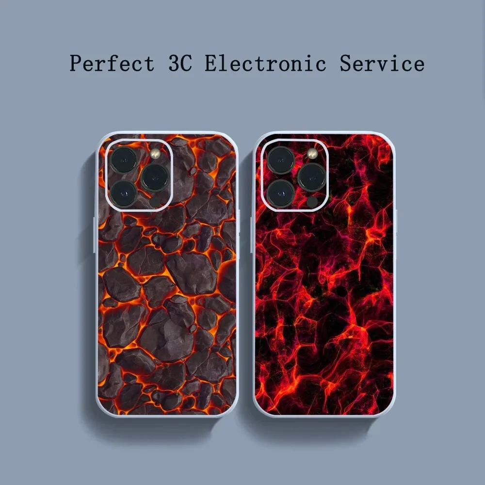 Minimalism Stule Hot Creative Mountain Magma Phone Case For iPhone 14 13 12 11 Pro Max XS Max X XR 7 8 Plus Mini Blue TPU materi