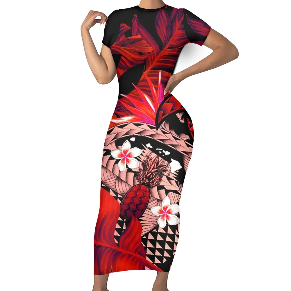 Noisydesigns Frauen Sexy Bodycon Kleid Mit Männer Hemd Polynesian Plumeria Floral 2022 Strand Paar Maxi Kleidung 4XL Dropship