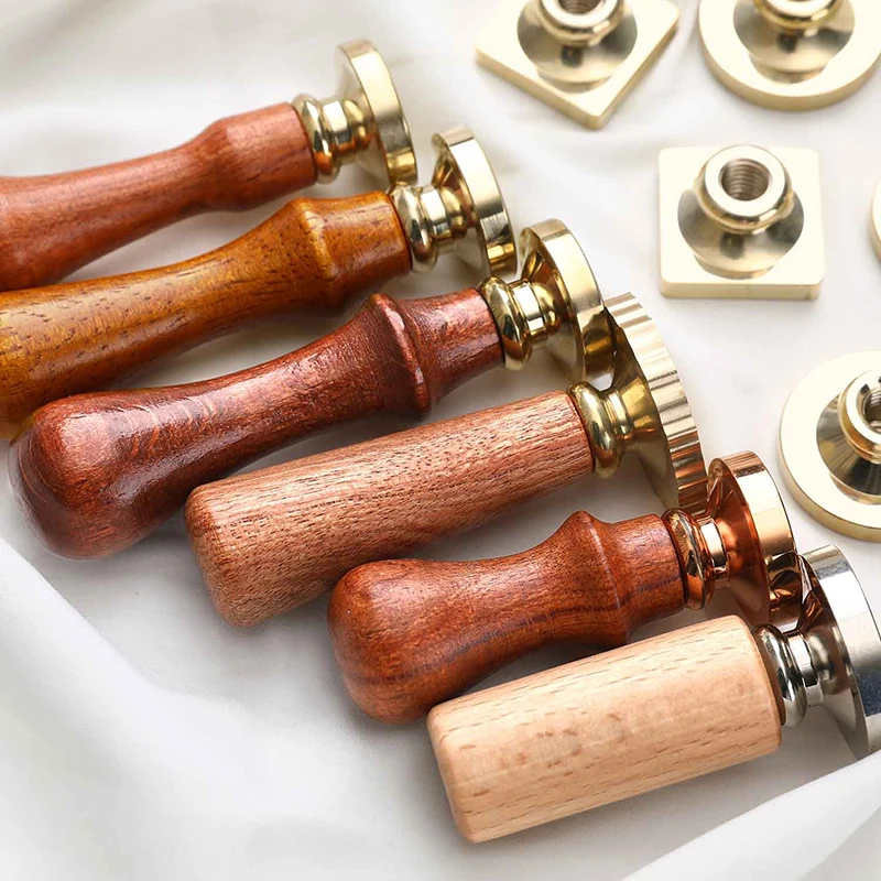 レトロな梨の木製ハンドルワックスシールスタンプハンドル木製ハンドルワックスシールスタンプアクセサリーポータブルミニDIYシールツール