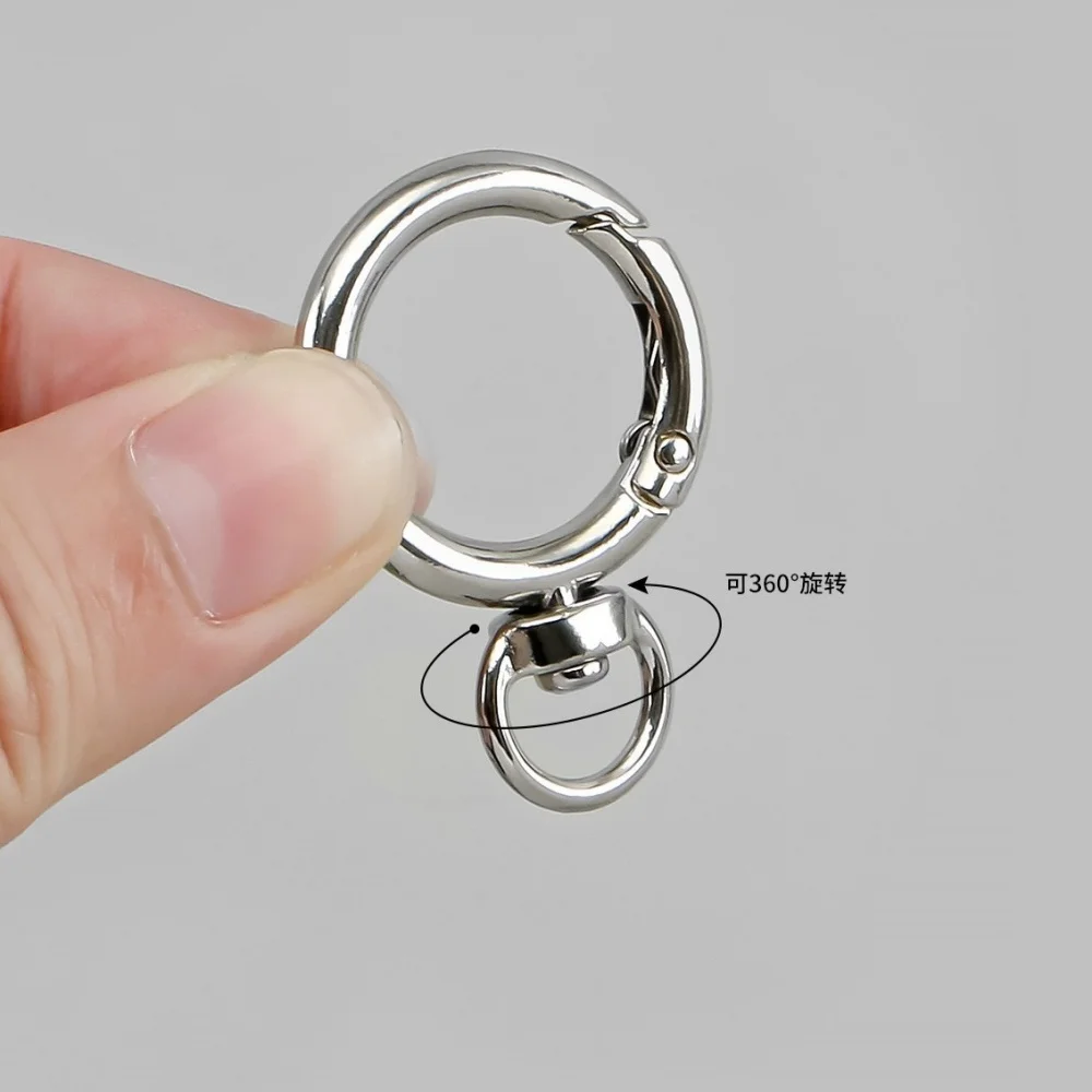 Round Spring Snap Carabiner Clip O Rings, 2/5/10 Sets