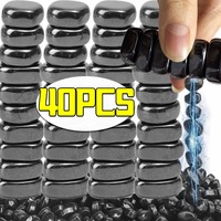 2/40PCS Pebble Magnet Beads Black Oval Magnets Mini Lodestone Magnet Block Strong Magnetic Fridge Sticker DIY Craft School Decor