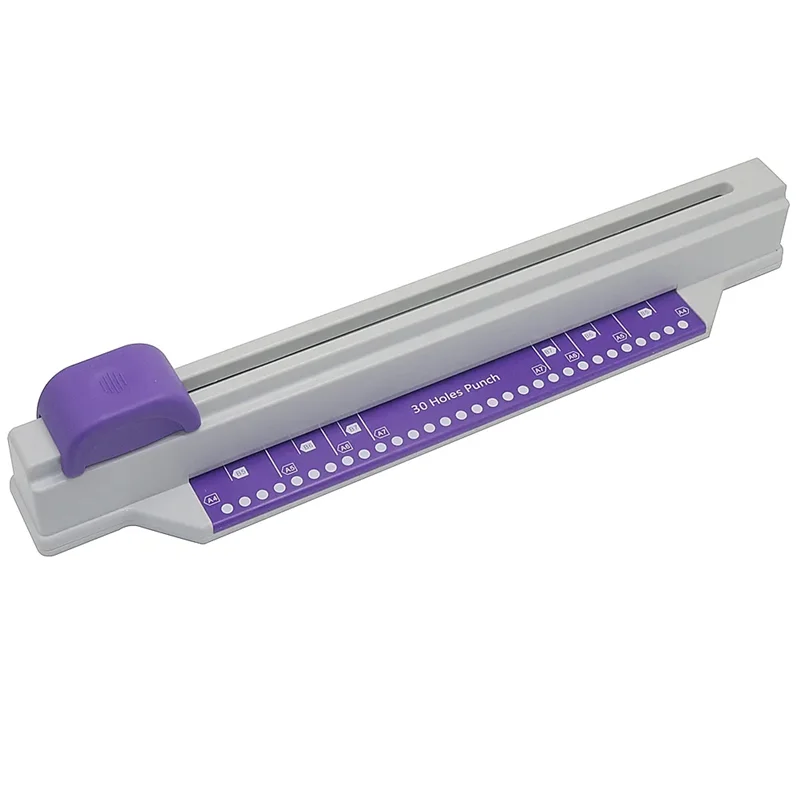 

A13E-30 Holes Puncher Sliding Light Duty Paper Punch 30 Holes A4 B5 A5 A7 B7 A6 B6 Capacity 5 Sheets Hole Punch Paper Punch