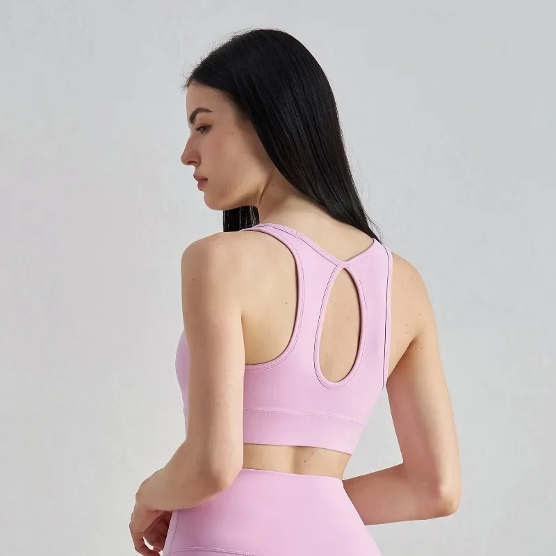 

Seamless Yoga Sports Bra Sports Fitness Cross Back Breathable Quick Drying Removable Pads Workout Gym Top for Women