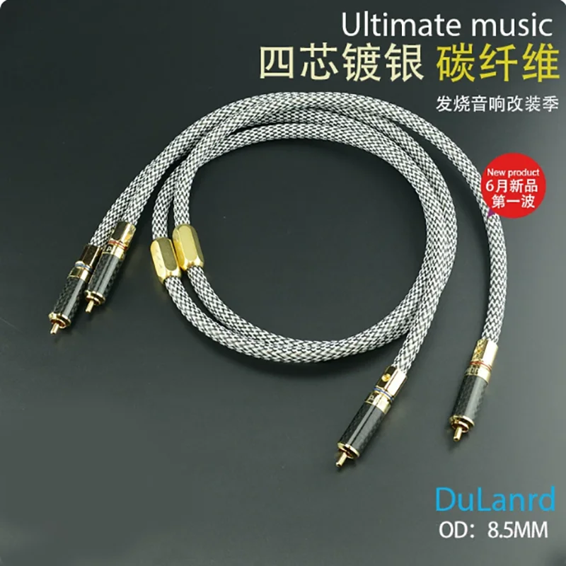 QED 4-Core Silver-Plated Hi-Fi Audiophile RCA Audio Signal Cable, Interconnect Cord for CD Player, Amplifier & Subwoofer