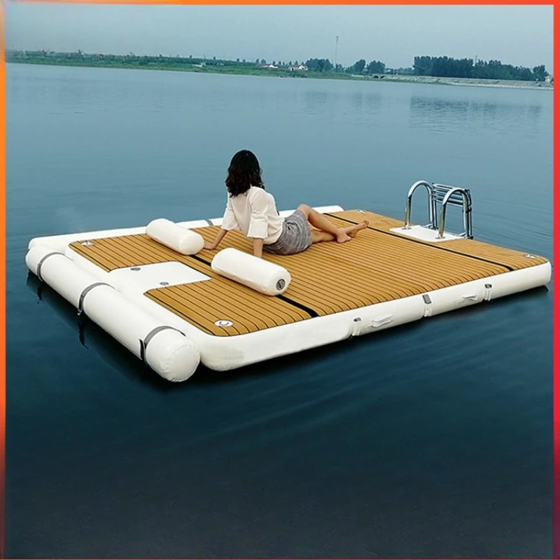 EVA non-slip inflatable floating yacht platform floating mat on the floating platform