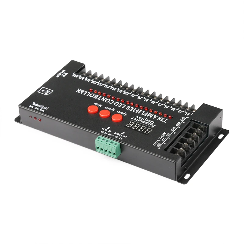 18CH output single color strip light /6 RGB strip light programmable controller, light turn on order control, brightness control