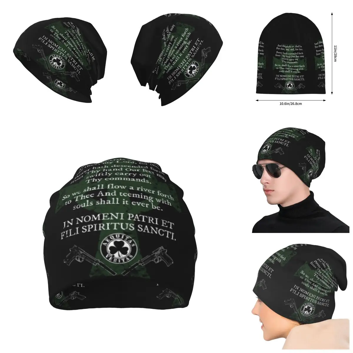 3D Color printing Knitted Hat For Men And Women, The Boondock Saints Gift Unisex winter Warm Brimless Urinal Hat