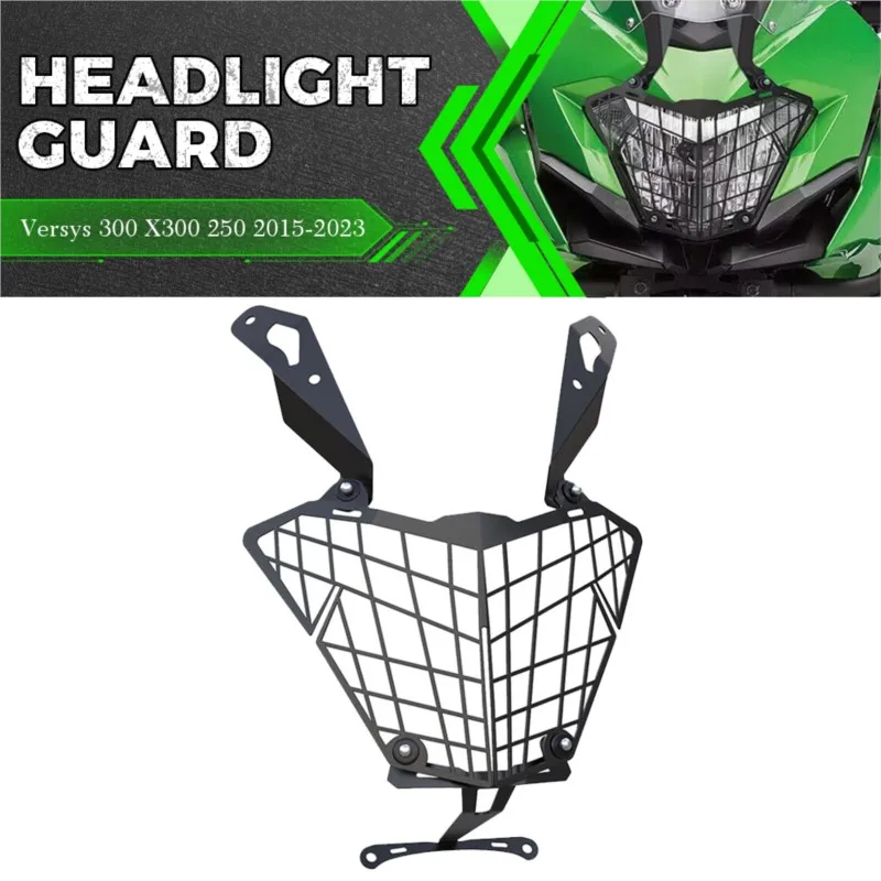 

For KAWASAKI Versys-X 250 300 250 ABS 300 ABS 2017-2023 Motorcycle Headlight Guard Grille Headlamp Bracket Head Light Guard
