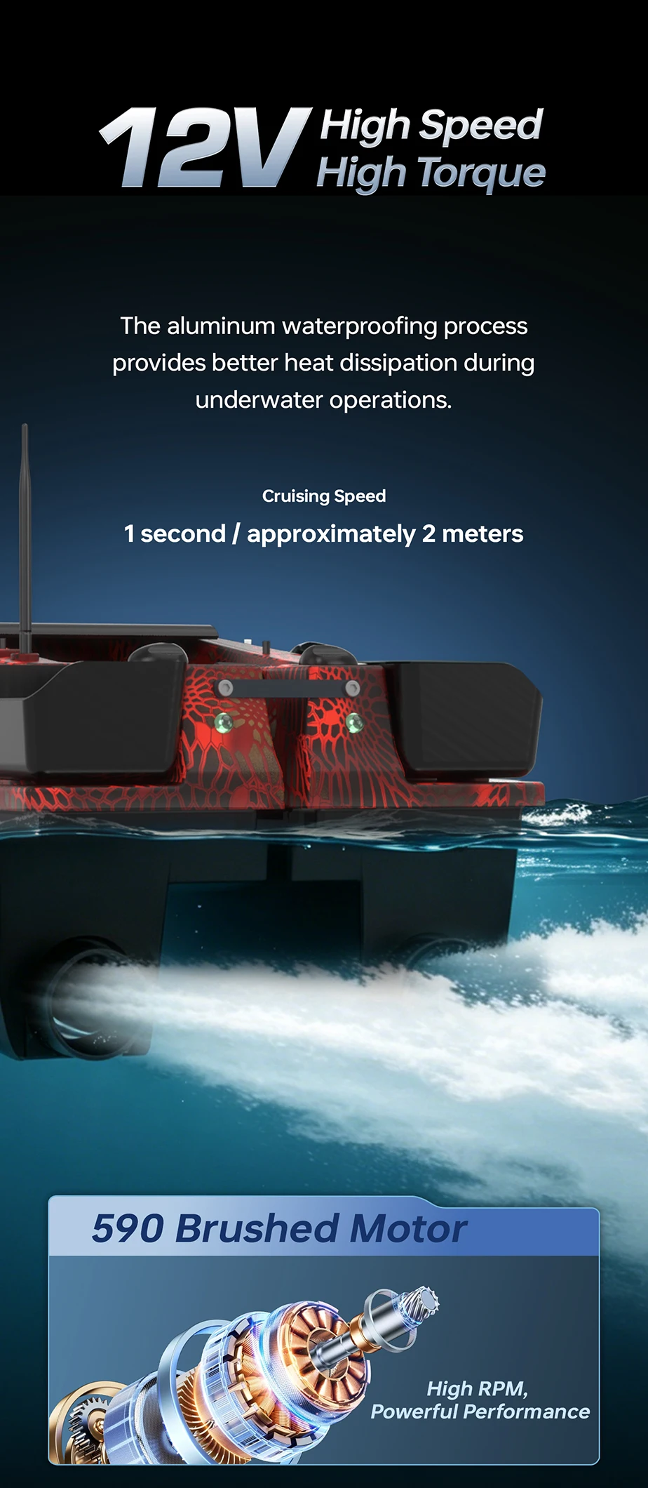 LOKEEVAN GPS-Köderboot mit 100 GPS-Standorten, Fischfinder für Tiefe und Wassertemperatur, automatische Rückkehr mit großem Köderbehälter, 2,5 kg Ladekapazität, 15600x2 mAh Köderboot mit 600 m Reichweite. – Detail 8