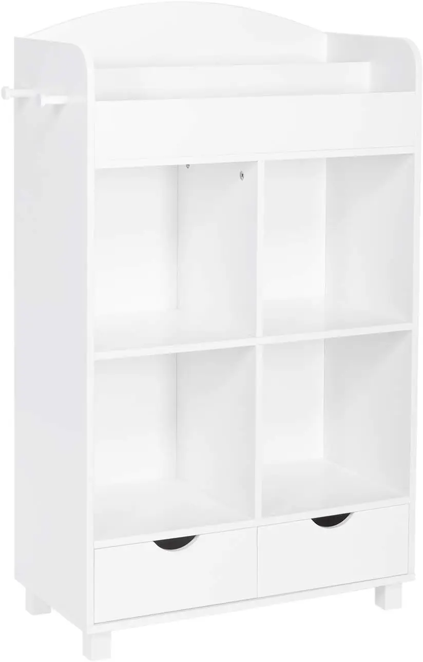 Riverridge Home Bookshelf For Kids Toy Storage Cabinet With Cubbies Book Nook Area- 4 Cubbies, 2-Slot Bookrack, 2 Drawers &