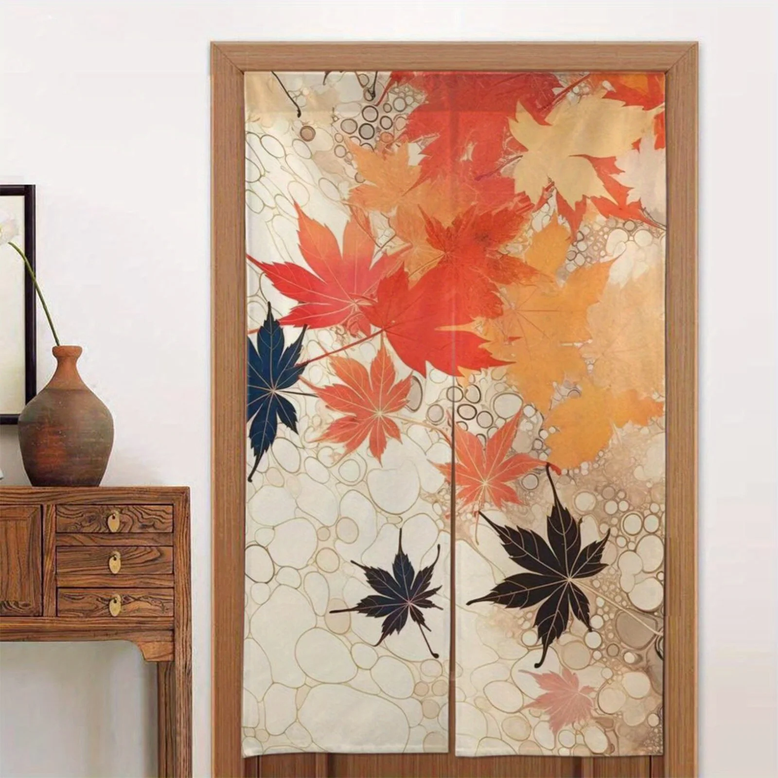 

Одна занавеска с рисунком красного кленового листа, подходит для использования в качестве украшения перегородки в спальне, входах, кухнах и т. д.