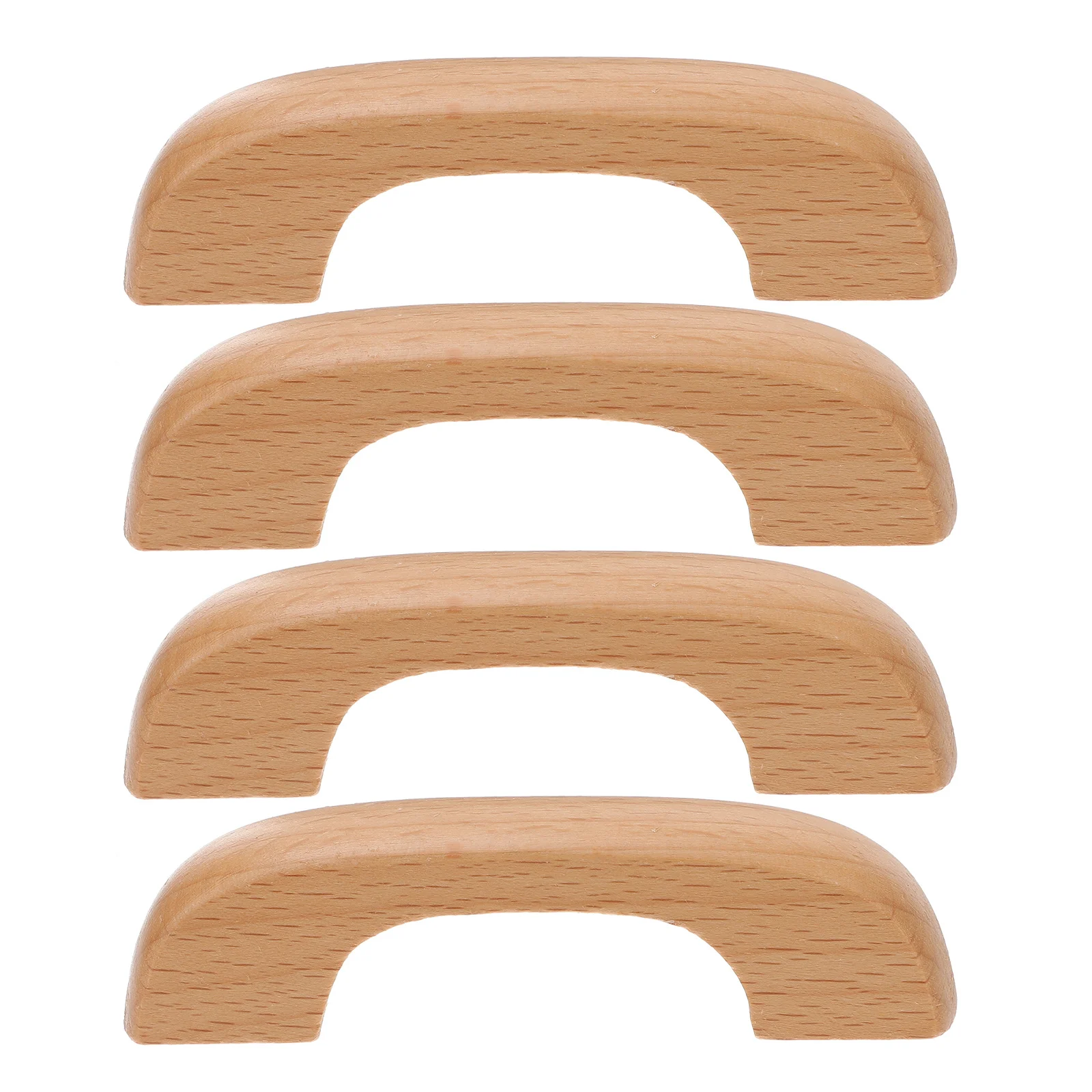 

4Pcs Beech Wood Cabinet Handles Durable Comfortable Grip Drawer Pulls for Dresser Wardrobe Kitchen Furniture Wooden Drawer Pulls
