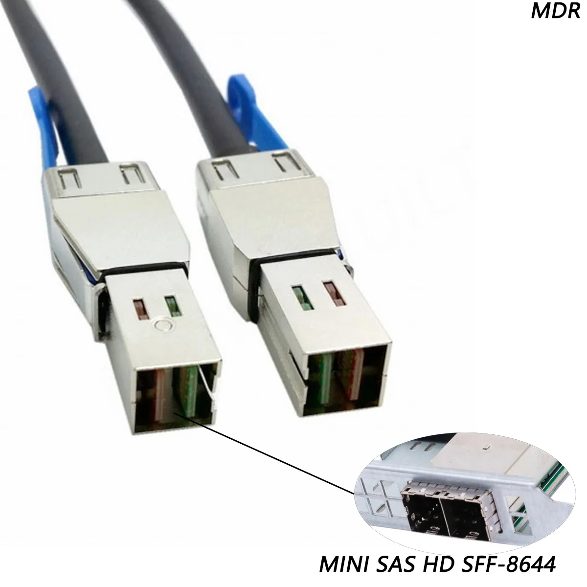 Built-in Mini 12G SAS HD SFF-8644 36 pin to Mini SAS High Density HD SFF-8644 Data Server Raid Cable 50cm 12Gbps